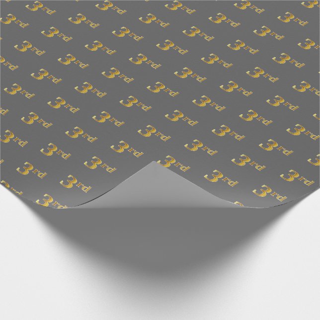 Gray, Imitate Gold 3. (3.) Event Wrapping Paper Geschenkpapier (Ecke)