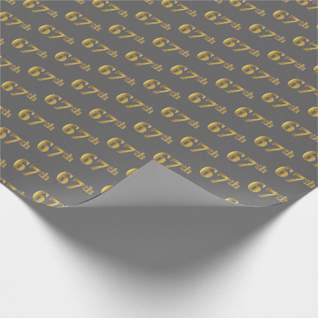 Gray, Imitate Gold 67. (Sixty-Siebenundsechzigste) Geschenkpapier (Ecke)