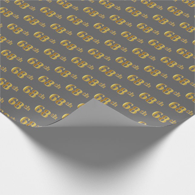 Gray, Imitate Gold 68. (Achtundsechzigste) Veranst Geschenkpapier (Ecke)