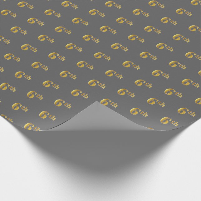 Gray, Imitate Gold 6. (6.) Event Wrapping Paper Geschenkpapier (Ecke)