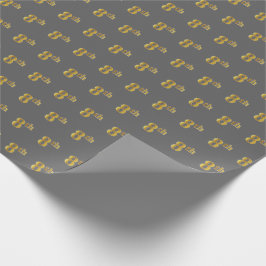 Gray, Imitate Gold 8. (Achte) Event Wrapping Paper Geschenkpapier