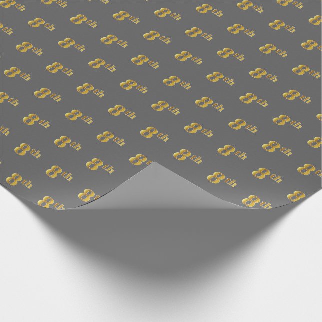 Gray, Imitate Gold 8. (Achte) Event Wrapping Paper Geschenkpapier (Ecke)