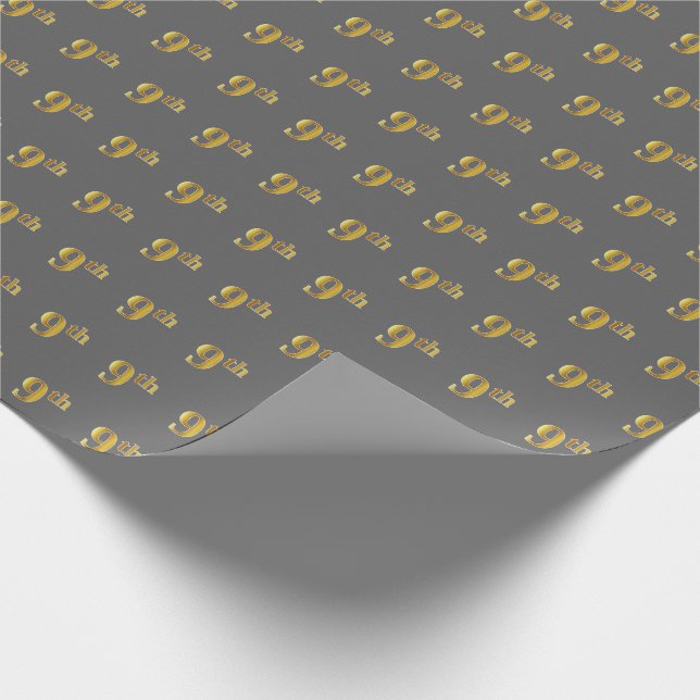 Gray, Imitate Gold 9. (9.) Event Wrapping Paper Geschenkpapier (Ecke)