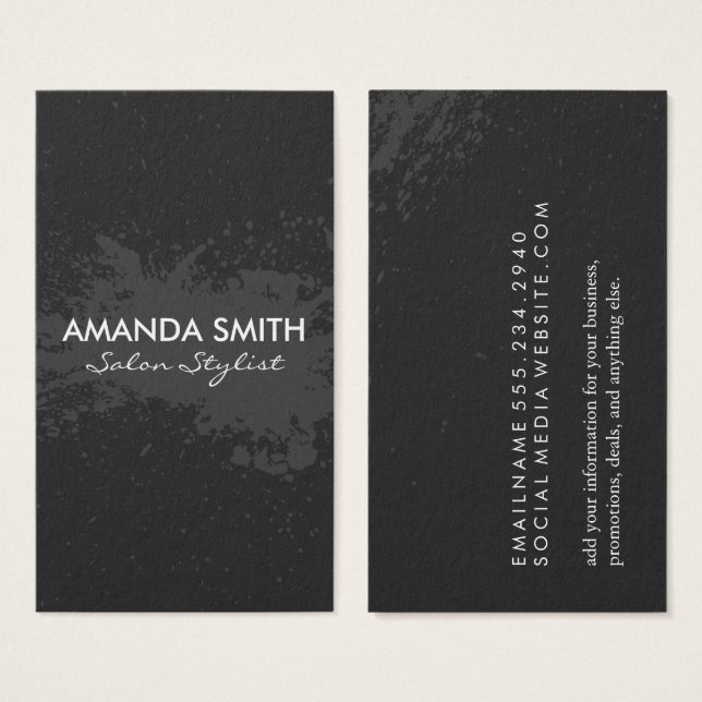 Gray Ink Spritzer Salon Stylist (Vorne & Hinten)