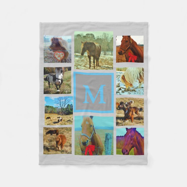 Gray Instagram sammelt Ihre Fotos nach Maß Fleecedecke (Vorderseite)