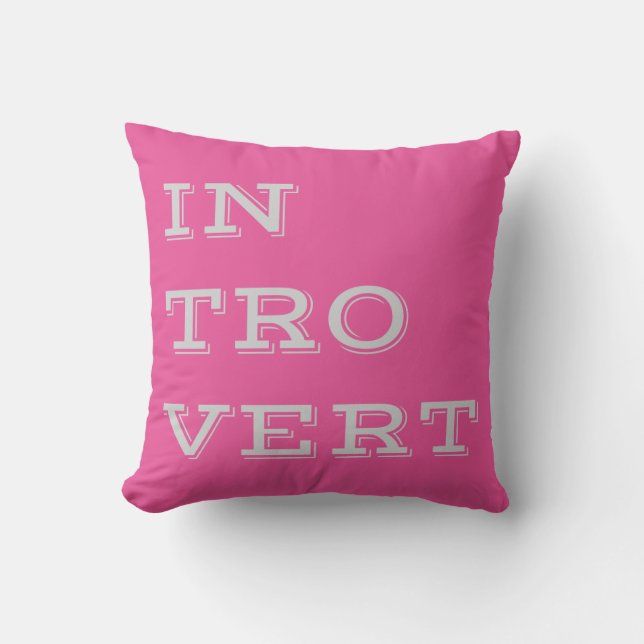 Gray Introvert Throw Kissen (Vorderseite)