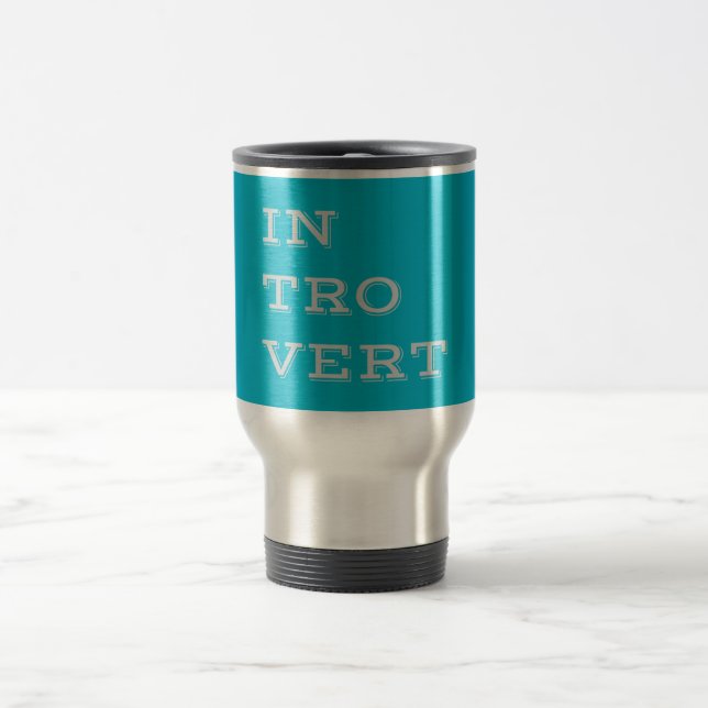 Gray Introvert Travel Mug Reisebecher (Mittel)