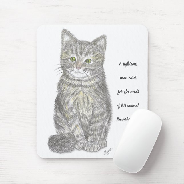 Gray Kitten Mousepad (Mit Mouse)