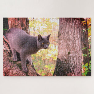 Gray Kitty Cat entworfen Puzzle