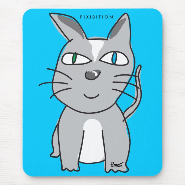 Gray Kitty Cat Mousepad (Vorne)