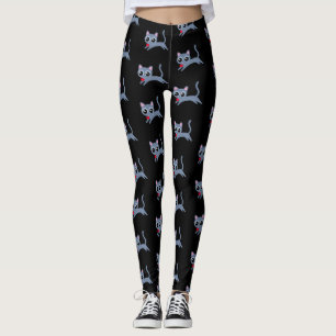Gray Kitty läuft mit einem Herz ab Leggings
