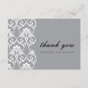 Gray Lace Wedding Dankeschön Card Dankeskarte