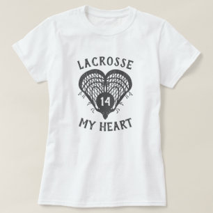 Gray Lacrosse My Heart T - Shirt