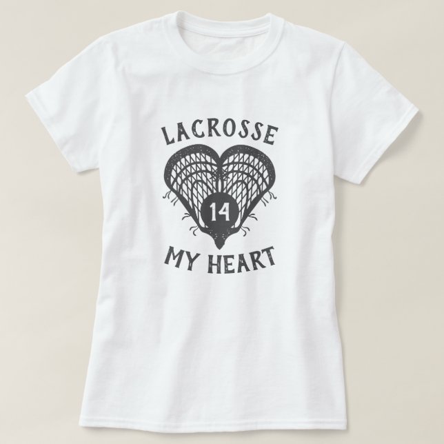 Gray Lacrosse My Heart T - Shirt (Design vorne)
