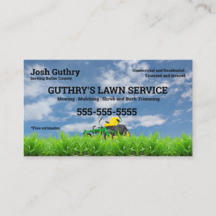 Gray Lawn Care Business Card Visitenkarte