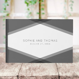 Gray Layered Geometric Wedding Gästebuch