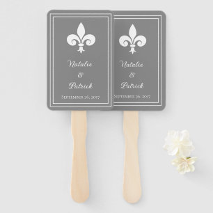 Gray Lilie Wedding Hand Fans Fächer
