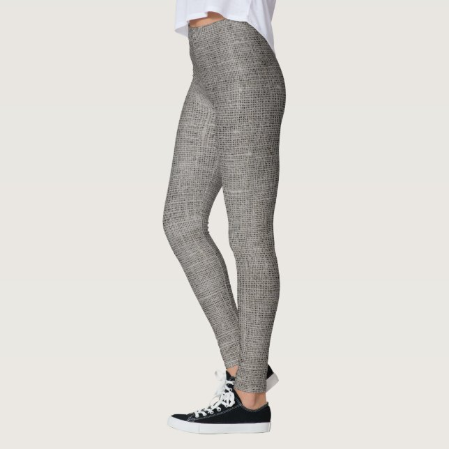 Gray Linen Texture Leggings (Links)