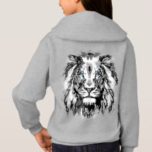 Gray Lion Portrait Zeichnend - Lion Hoodies