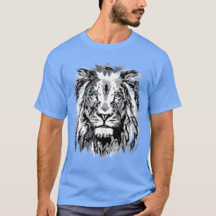 Gray Lion Portrait Zeichnend - Löwe T - Shirt