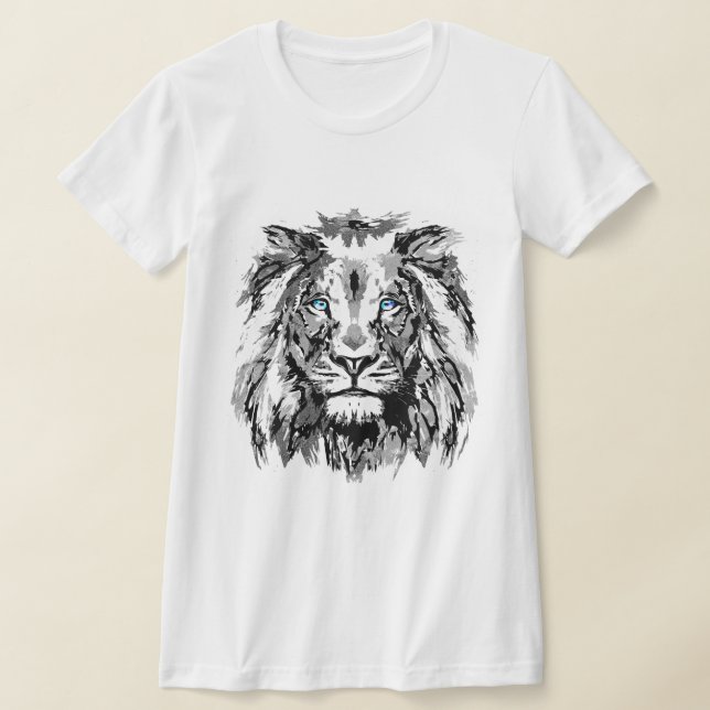 Gray Lion Zeichnend - Löwe Head T - Shirt (Ablage )