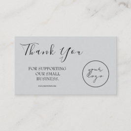 Gray Logo Script Thank You Card Discount Business Visitenkarte
