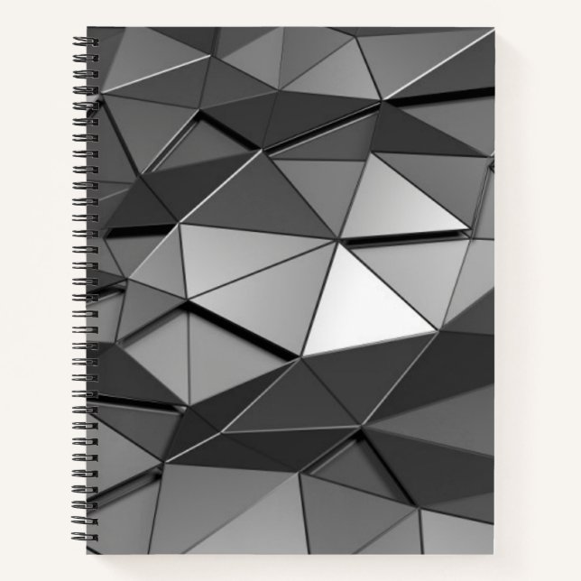 Gray Low-Poly Bullet Journal / Lined Notebook Notizbuch (Vorderseite)