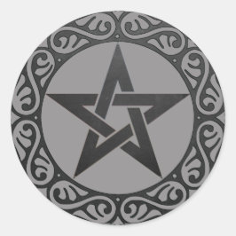 Gray Magick Black Pentagramm Witchcraft Runder Aufkleber