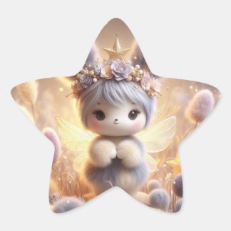 Gray Magnificient Bunny Stern-Aufkleber