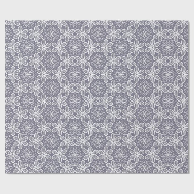Gray Mandala Geometry Geschenkpapier (Flach)