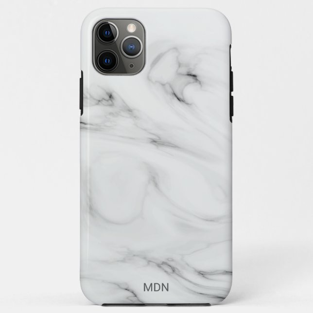 Gray Marble Geode mit Monogram Case-Mate iPhone Hülle (Rückseite)