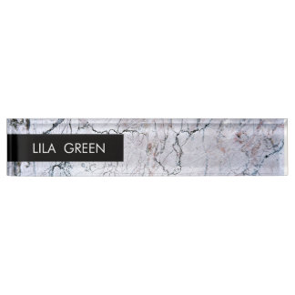 Gray Marble Moderner Name Elegante Trendy Business Namensplakette