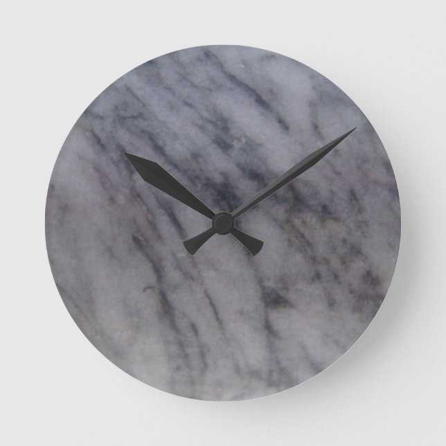 Gray Marble Runde Wanduhr (Vorderseite)