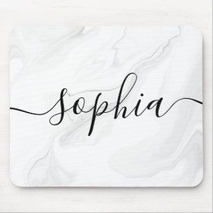 Gray Marble Script Calligraphy Mousepad