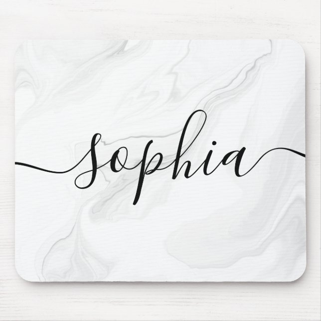 Gray Marble Script Calligraphy Mousepad (Vorne)