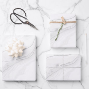 Gray Marble Texture Pattern Geschenkpapier Set
