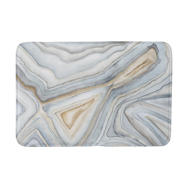 Gray Marbled Abstract Design Badematte (Vorderseite)