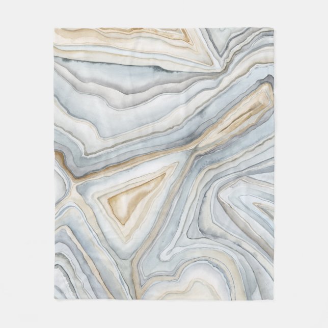 Gray Marbled Abstract Design Fleecedecke (Vorderseite)