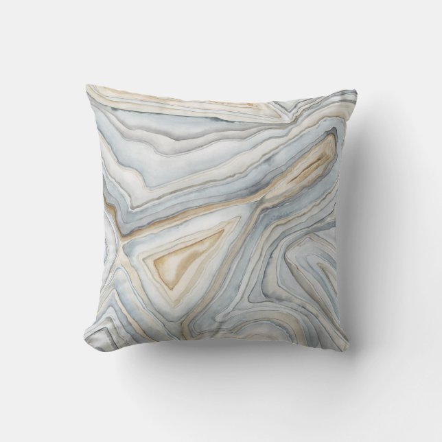 Gray Marbled Abstract Design Kissen (Vorderseite)