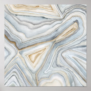 Gray Marbled Abstract Design Poster