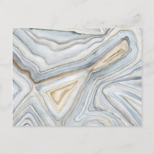 Gray Marbled Abstract Design Postkarte