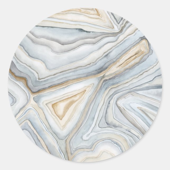 Gray Marbled Abstract Design Runder Aufkleber (Vorderseite)