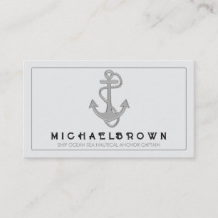 Gray Marine Nautical Anchor Visitenkarte