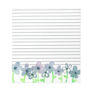 Gray Mauve Blume Lined Notizblock