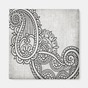 Gray Mehndi Motif Magnet