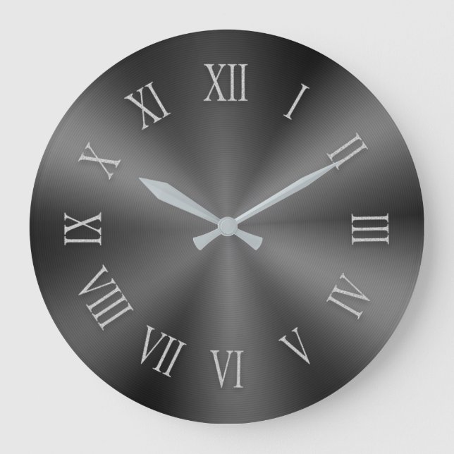 Gray Metallic Uhr mit Gemusterten römischen Nummer (Vorderseite)