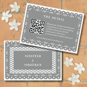 GRAY MEXICAN PAPEL PICADO ENCLOUSURE CARD
