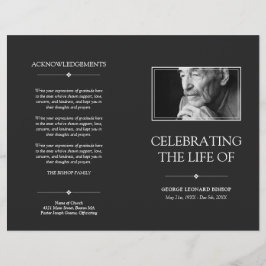 Gray Minimal Celebration of Life Funeral Program