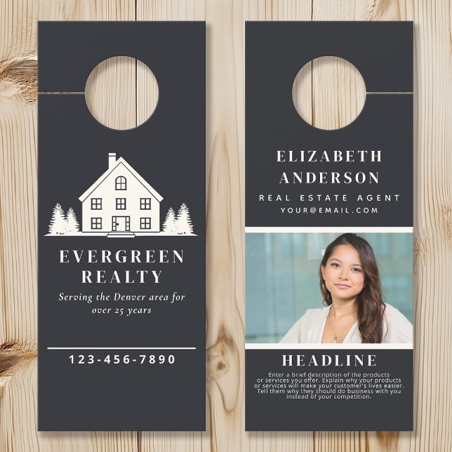 Gray Minimal Rustic Real Anwesen Agent House Foto Türanhänger (Von Creator hochgeladen)