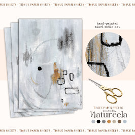 Gray Minimalist Abstract Decoupage Tissue Paper Seidenpapier